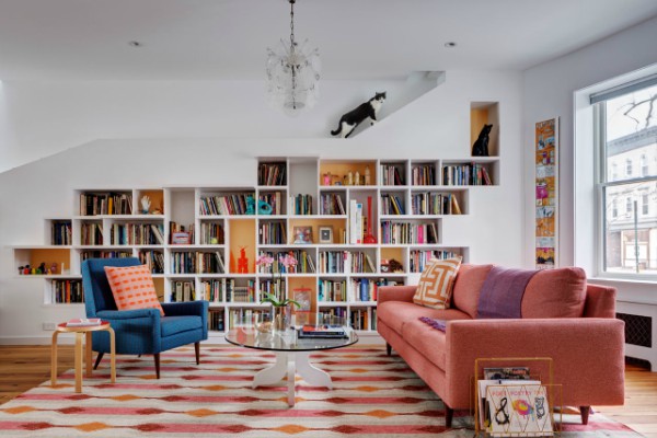 Bruklinski dom dizajniran za mačke i ljubitelje knjiga