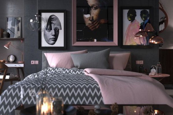 rafinirani-pink-crni-dekor-u-spavacoj-sobi 