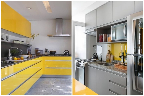 Impresivne kuhinje u sivo-žutim nijansama