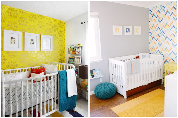 Zabavne i vesele sobe za bebu u žutom koloru