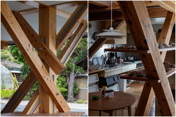 Dijagonalni elementi & stubovi ojačali snagu ali i lepotu ovog japanskog doma