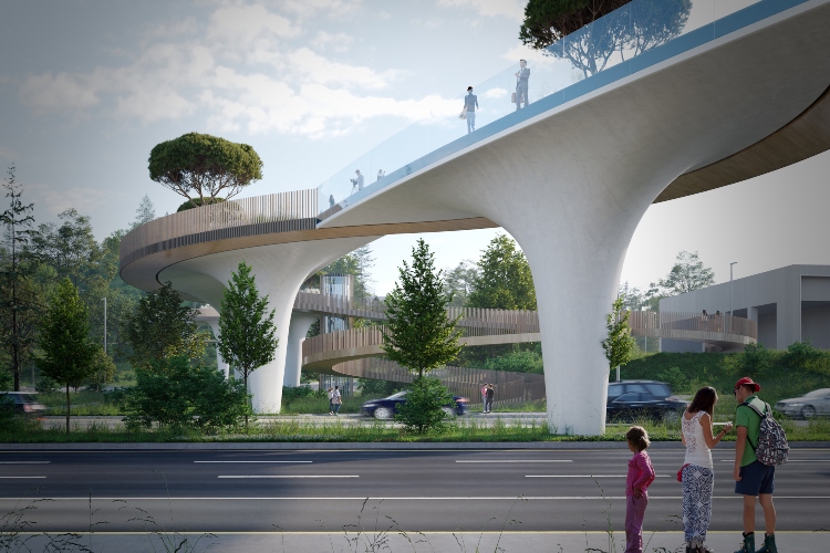  Veliki zeleni most omogućava pešacima da stvore bolji osećaj za prostorno iskustvo