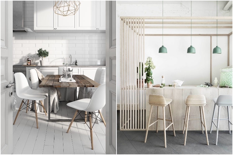 Moderna kuhinja u skandinavskom stilu sa bež i krem kuhinjskim elementima