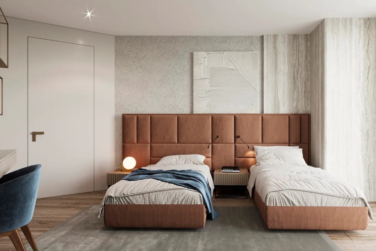  Dečja spavaća soba u neutralnim nijansama sa udobnim krevetima