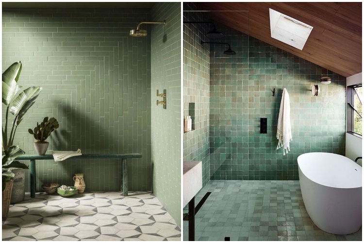  Kupatila u potpunosti obložena zelenim pločicama