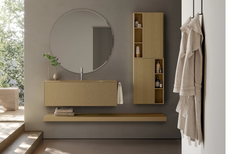  Moderno minimalističko ogledalo u kupatilu sa modularnim elementima