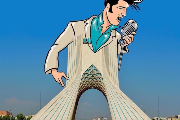 Digitalna ilustracija Elvisa Prislija u kombinaciji sa arhitekturom