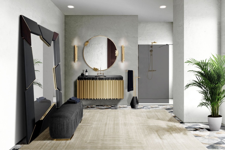  Luksuzno moderno kupatilo sa elementima u sivoj boji