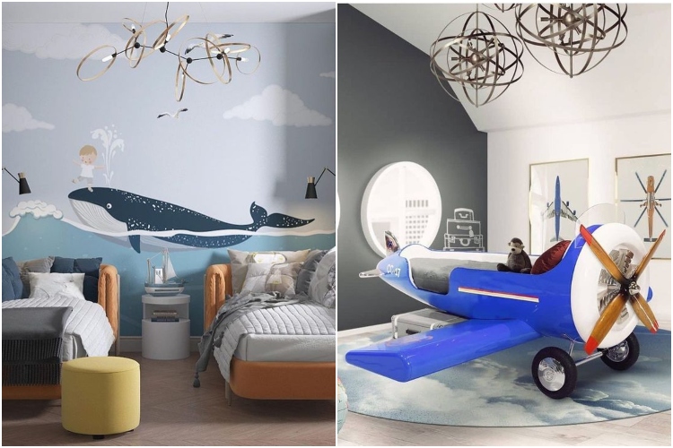  Dizajn dečje spavaće sobe sa ilustrovanim motivima