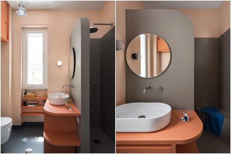  Kupatilo opremljeno u modernom stilu favorizuje pastelne nijanse