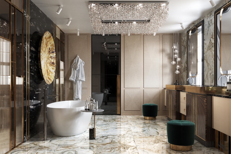 Luksuzno kupatilo u nijansama braon boje