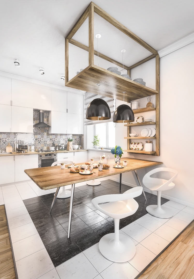 Moderna ugaona kuhinja u skandinavskom stilu za bolje definisanje prostora