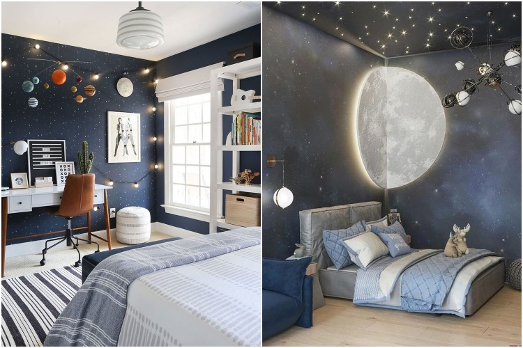 Primer savršeno dekorisane dečje spavaće sobe u plavim nijansama