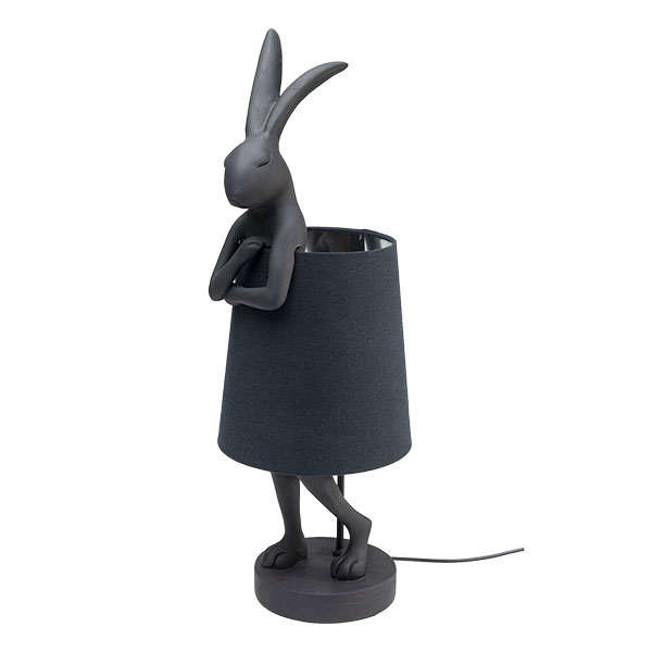 1) Stona lampa Animal Rabbit crna