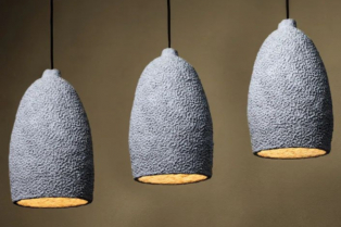 Zadivljujuće lampe napravljene od recikliranog kartona, gline i minerala